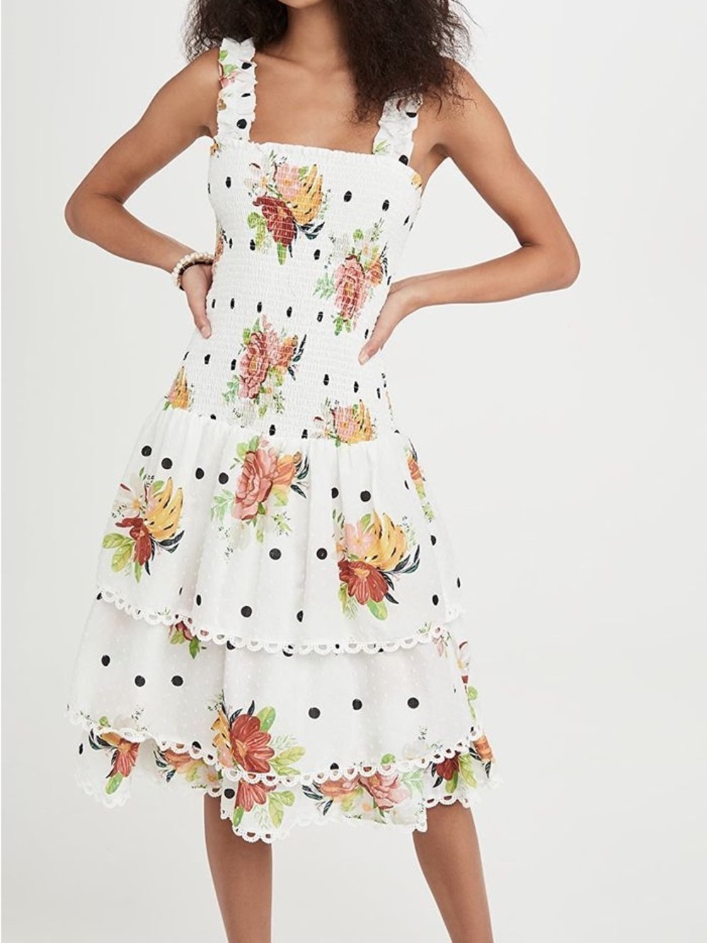 Farm Rio White Nanaju Midi Dress 

Size small 

NWOT